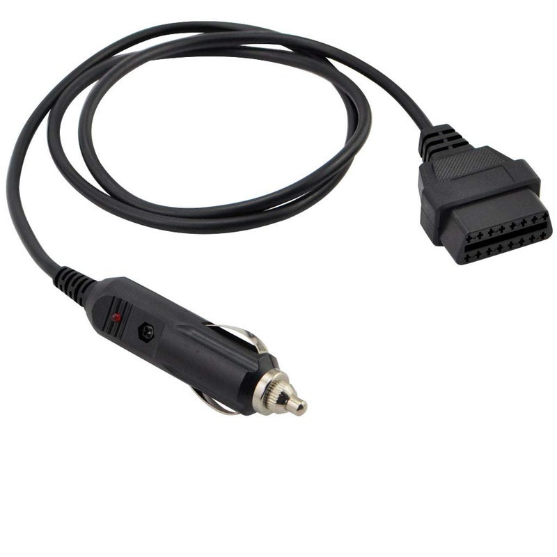 OLLGEN 1M/3.3ft Car OBD2 Vehicle ECU Emergency Power Supply Cable Car Memory Save Any 12V DC Power Source with Cigarette Lighter to OBD Female Connector Cable Adapter Black - Image 2